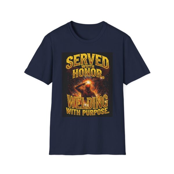 SERVED WITH HONOR. WELDING WITH PURPOSE. Welding T-Shirt, Funny Welding T-shirt, Cool Welder Shirt, Welder Appreciation Gift, Welding Life Shirt, Welders Unite T-shirt, Men’s Welding Tee, Creative Welding Apparel - Image 9
