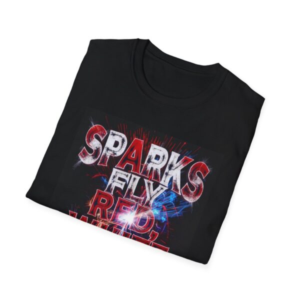 SPARKS FLY RED, WHITE & BLUE Welding T-Shirt, Funny Welding T-shirt, Cool Welding Tee, Patriotic Welder Shirt, Welding Gift Shirt, Red White Blue Tee, Welder Dad T-shirt, USA Flag Welding Shirt - Image 4