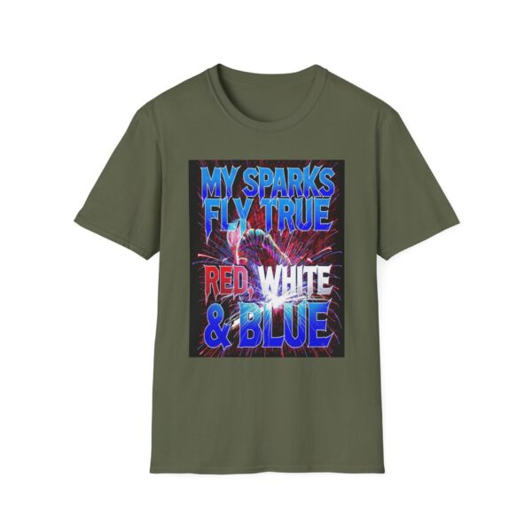 MY SPARKS FLY TRUE: RED, WHITE & BLUE Welding T-Shirt, Funny Welder T-shirt, Cool Welding Shirt, Welding Apparel, Patriotic T-shirt, Gift For Welder, Red White Blue Shirt, Welding Dad T-shirt - Image 5