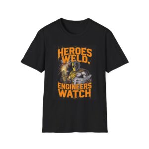 HEROES WELD. ENGINEERS WATCH. Welding T-Shirt, Welding Graphic Tee, Welding Engineer Shirt, Funny Welding T-Shirt, Cool Welder Tee, Gift for Welder, Welders Humor T-Shirt, Welding Profession Apparel