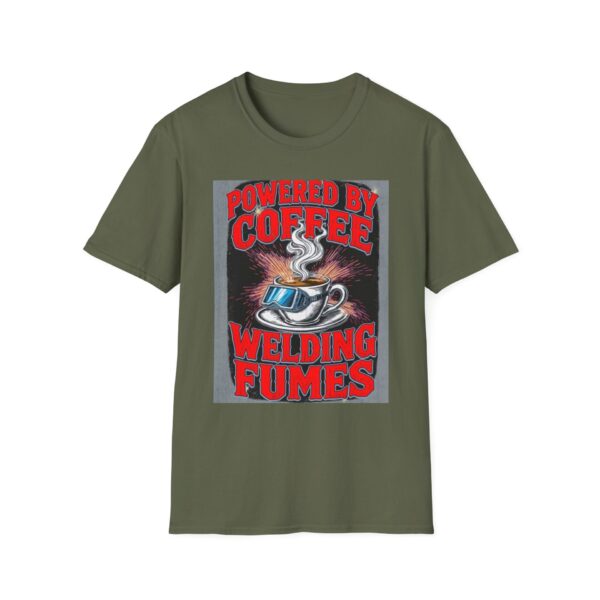 POWERED BY COFFEE AND WELDING FUMES. Welding T-Shirt, Funny Welding T-Shirt, Welding Humor Shirt, Coffee Lover T-Shirt, Welder Gift Shirt, Mechanic Job Shirt, Welding Graphic Tee, Unique Welding Apparel - Image 5