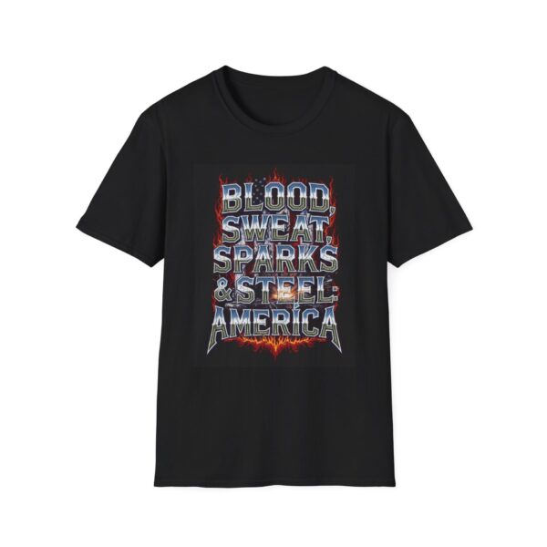 BLOOD, SWEAT, SPARKS & STEEL: AMERICA Welding T-Shirt, Funny Welding T-shirt, Cool Welding Shirt, Welder Gift Shirt, Welding Humor Tee, Mechanic T-shirt, Welding Society Shirt, Garage Work Shirt
