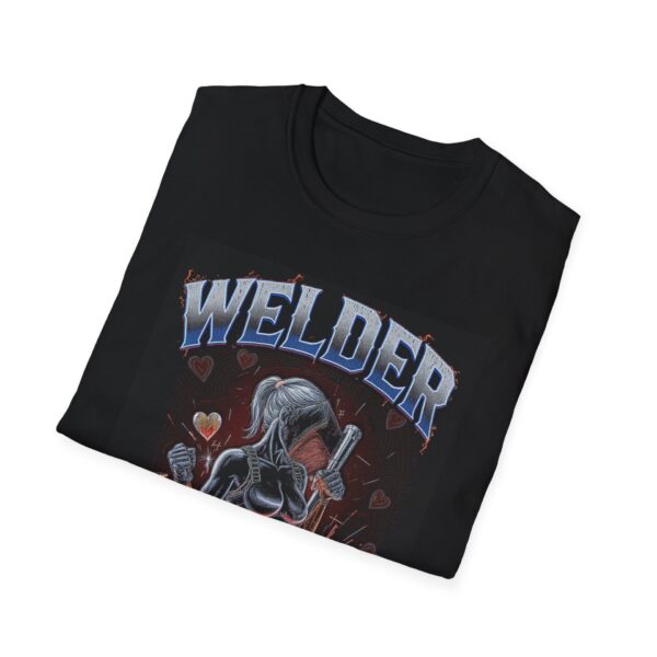 WELDER WIFE: BUILT TO LAST Welding T-Shirt, Funny Welder T-shirt, Cool Welder Shirt, Welding Themed Tee, Gift For Welder Wife, Mechanic Apparel, Work Shirt for Welders, Durable Welding T-shirt - Image 4