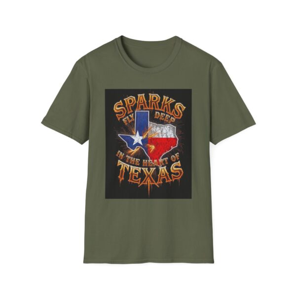 SPARKS FLY DEEP IN THE HEART OF TEXAS Welding T-Shirt, Welding Tshirt, Texas Pride T-shirt, Welder Graphic Tee, Funny Welding Shirt, Gift For Welders, Custom Welding T-shirt, Men's Welding Apparel - Image 5