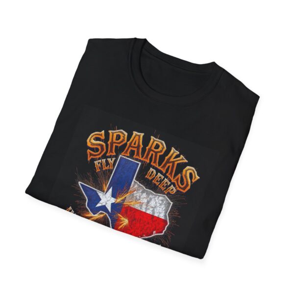 SPARKS FLY DEEP IN THE HEART OF TEXAS Welding T-Shirt, Welding Tshirt, Texas Pride T-shirt, Welder Graphic Tee, Funny Welding Shirt, Gift For Welders, Custom Welding T-shirt, Men's Welding Apparel - Image 4