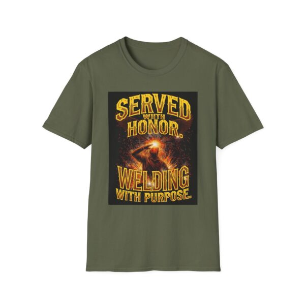 SERVED WITH HONOR. WELDING WITH PURPOSE. Welding T-Shirt, Funny Welding T-shirt, Cool Welder Shirt, Welder Appreciation Gift, Welding Life Shirt, Welders Unite T-shirt, Men’s Welding Tee, Creative Welding Apparel - Image 5