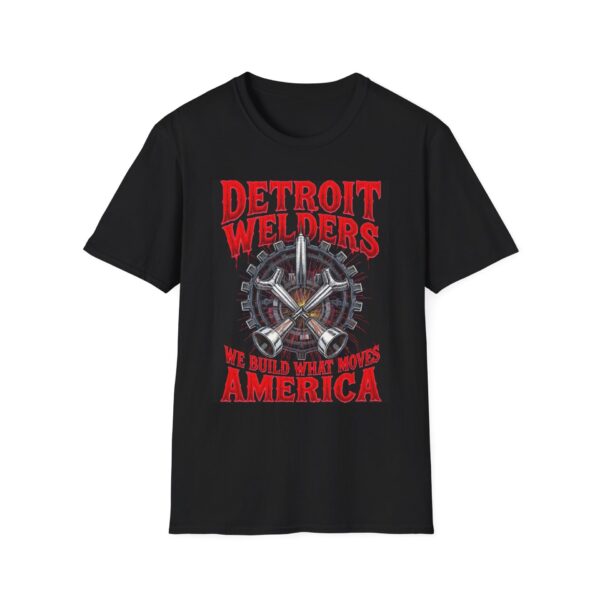 DETROIT WELDERS—WE BUILD WHAT MOVES AMERICA. Welding T-Shirt, Funny Welding T-shirt, Cool Welder Shirt, Welding Gift Tee, Welder Dad Tshirt, Welding Enthusiast Shirt, Mechanics Work Tee, Custom Welding Apparel