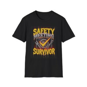 SAFETY MEETING SURVIVOR Welding T-Shirt, Funny Welding T-Shirt, Welding Humor Shirt, Welding Survivor Tee, Gift for Welders, Cool Welder T-Shirt, Heavy Duty Work Shirt, Welding Apprentice T-Shirt
