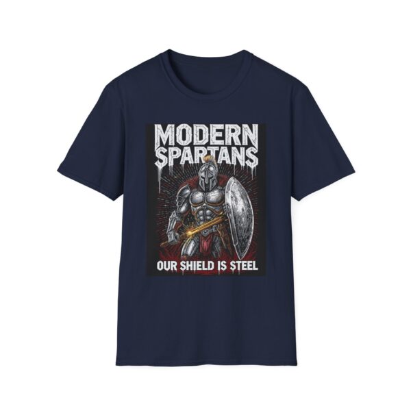 MODERN SPARTANS: OUR SHIELD IS STEEL Welding T-Shirt, Welding T-shirt, Cool Welding Shirt, Funny Welder Tee, Gift for Welders, Spartan Design T-shirt, Men's Welding Apparel, Tough Guy Work Shirt - Image 9