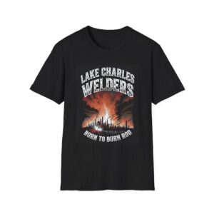 LAKE CHARLES WELDERS—BORN TO BURN ROD. Welding T-Shirt, Funny Welding T-shirt, Cool Welder Shirt, Welding Art Tee, Welder Gift Idea, Men's Welding Apparel, Graphic Welder T-shirt, Workwear for Welders