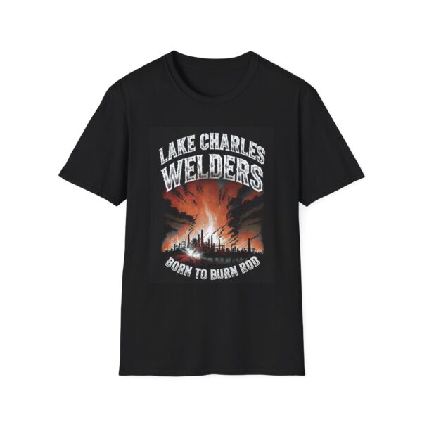 LAKE CHARLES WELDERS—BORN TO BURN ROD. Welding T-Shirt, Funny Welding T-shirt, Cool Welder Shirt, Welding Art Tee, Welder Gift Idea, Men's Welding Apparel, Graphic Welder T-shirt, Workwear for Welders